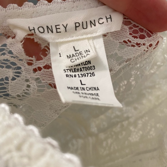 White Lace Thong Bodysuit - Picture 6 of 6